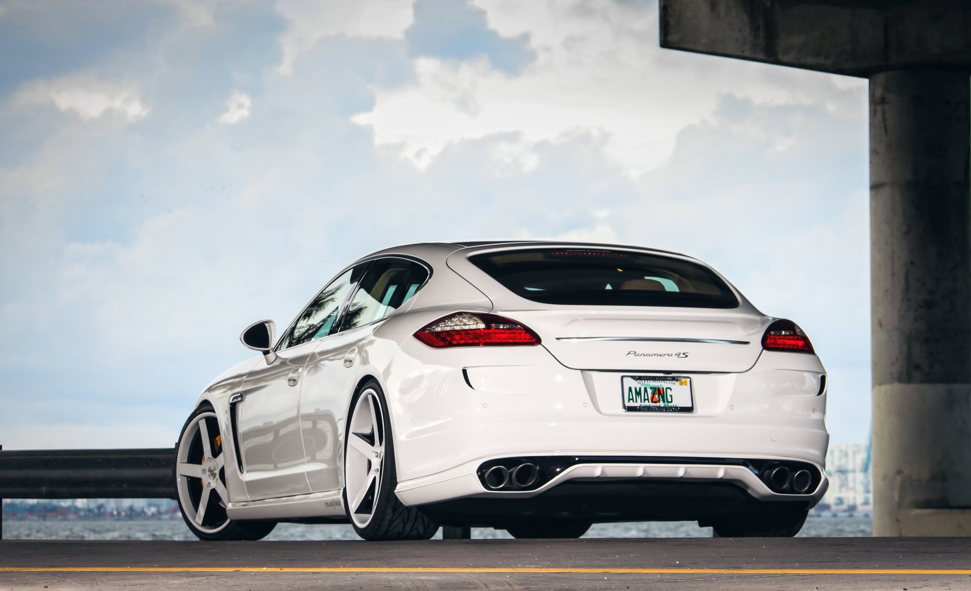 porsche panamera auto voitures tuning ciel nuages jantes