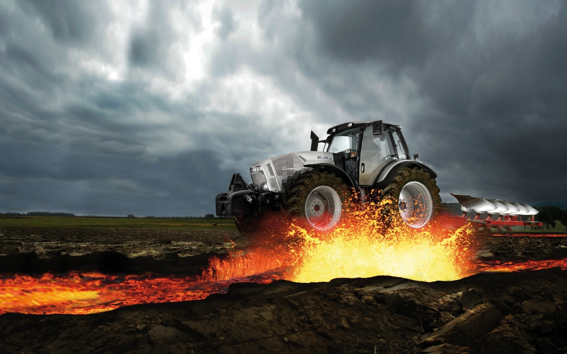 lamborghini lamborghini tractor arado lava cielo