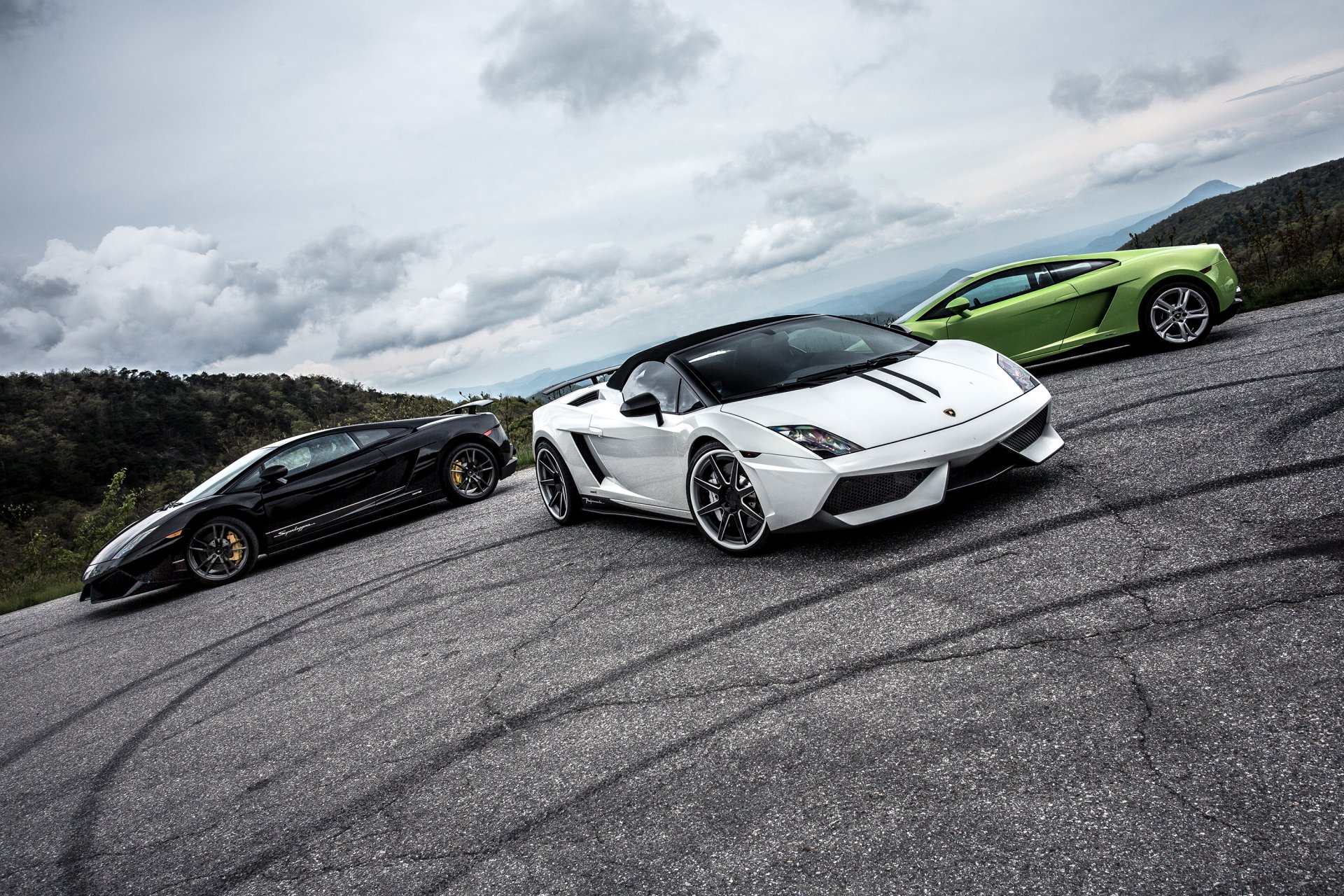 lamborghini gallardo lp570-4 spyder performante superleggera schwarz weiß grün