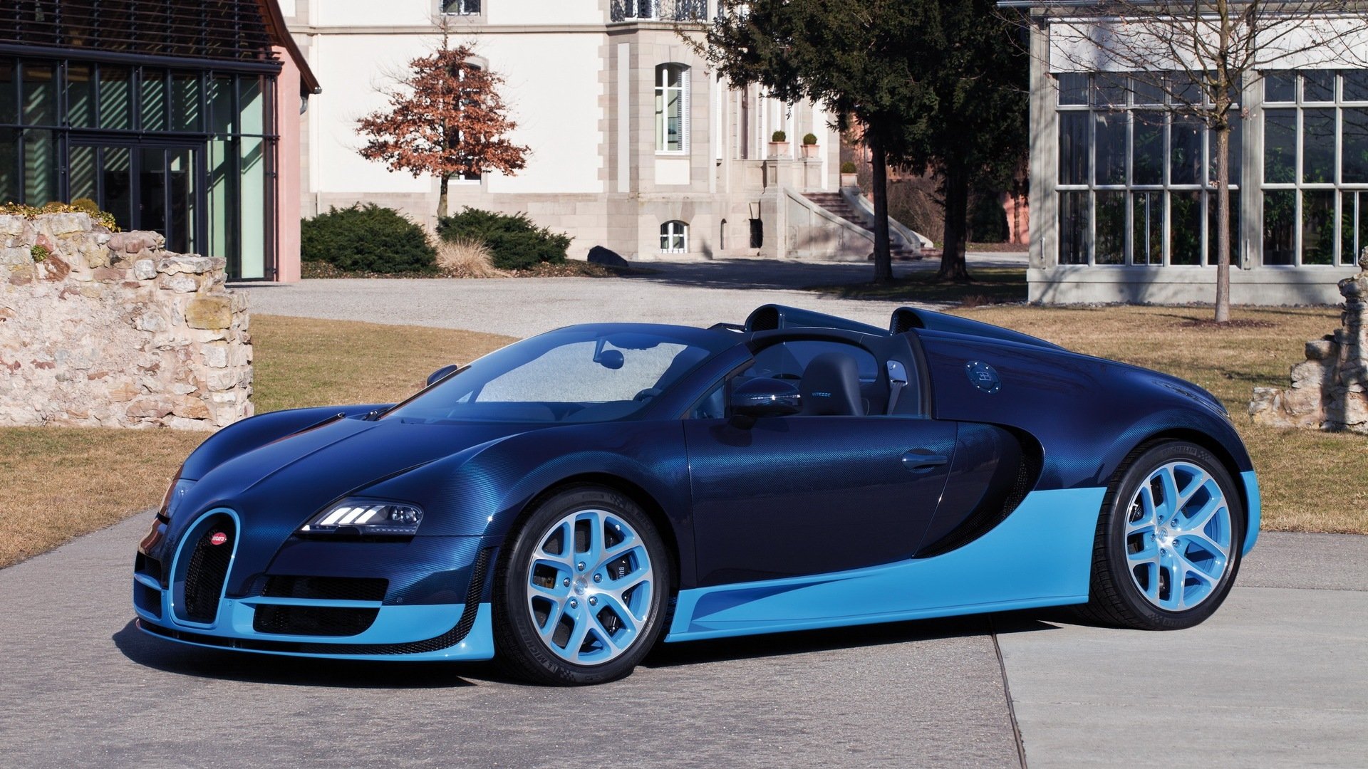 bugatti veyron 16.4 grand sport vitesse convertible bleu