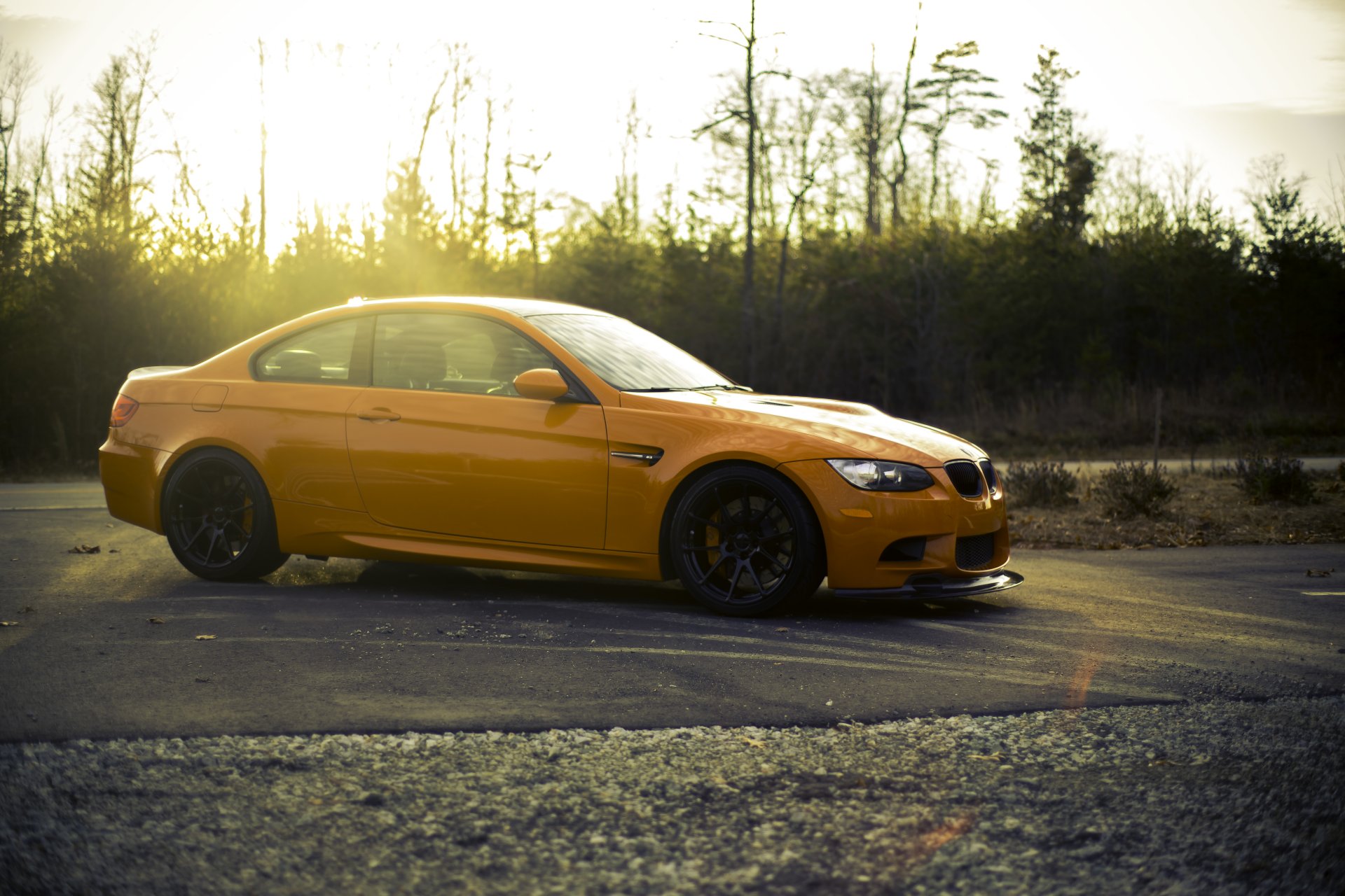 bmw m3 e92 naranja negro ruedas bmw vista lateral llantas