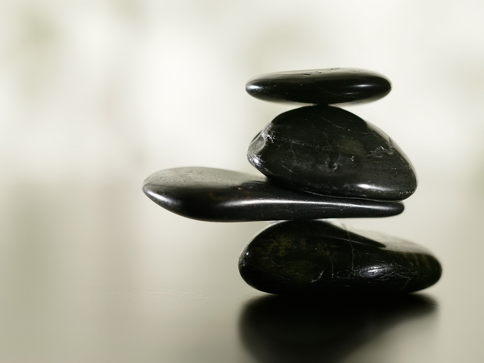 tones white black pebbles reflection