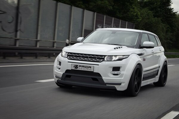 Land rover, tuning. White car