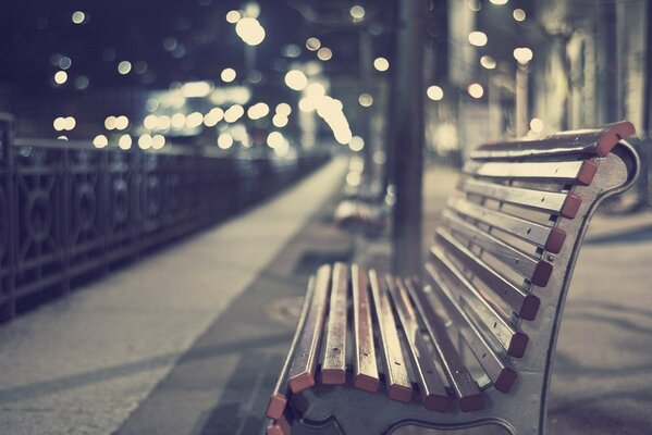 Banc le soir photo banc