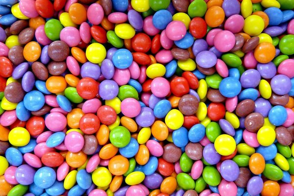 Sweet multicolored round candies