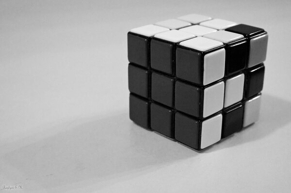 Black and white photo Rubik s Cube