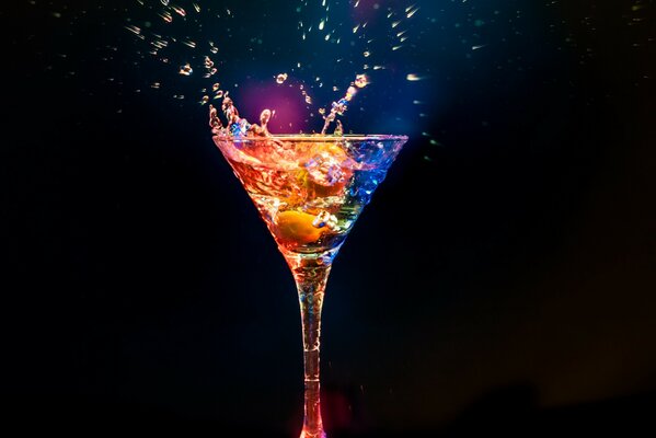 Cocktail glow on a black background