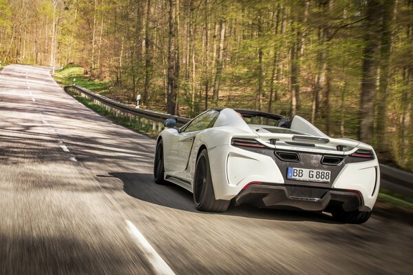 La voiture gemballa roule sur la route près de la forêt