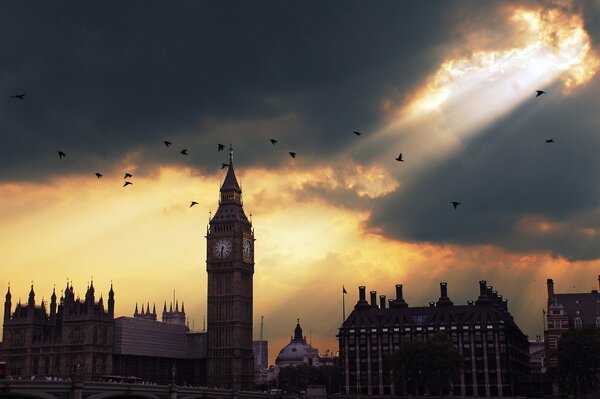 Londres Big Ben au coucher du soleil