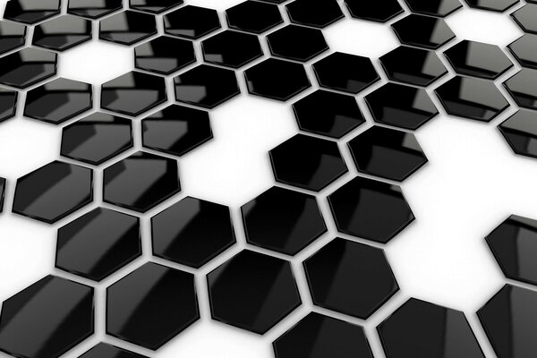 Hexagon tile pattern in black on a white background