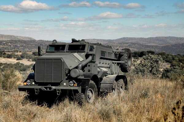 Mine-protected armored personnel carrier manufactured in South Africa