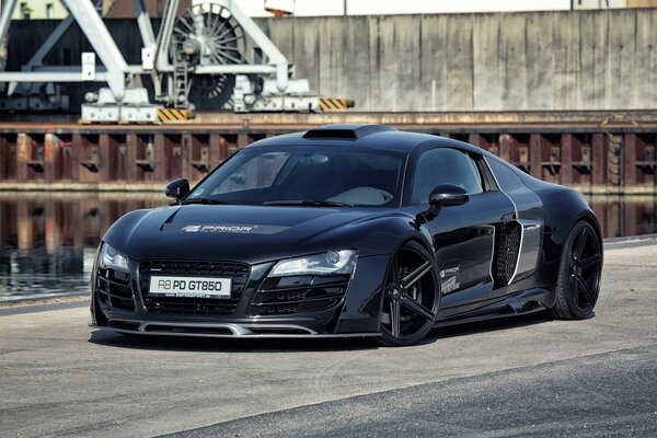 Audi with tuning glitters in the sun