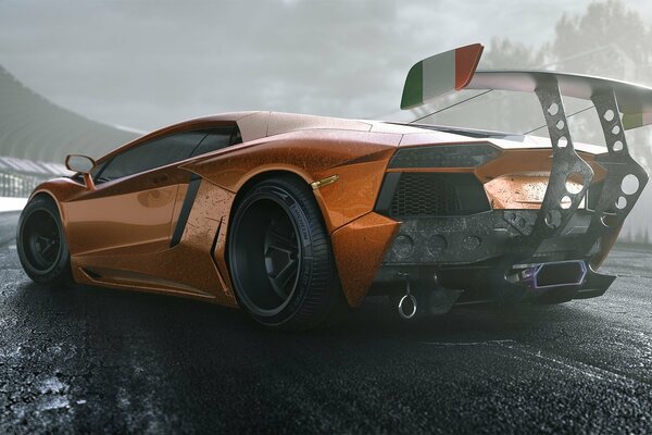 Lamborgini aventador con Spoiler supercar