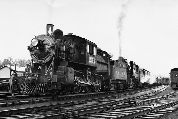 Antiguo ferrocarril con tren