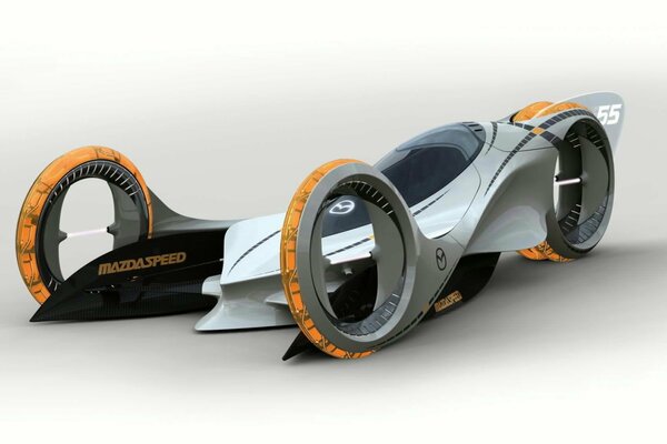 A three-wheeled concept car from Mazda