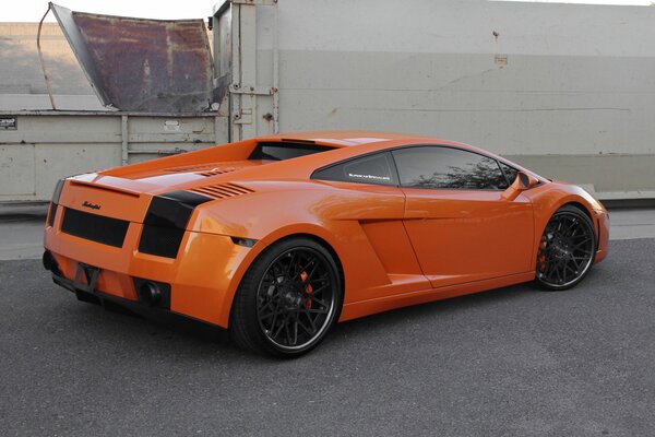 Orange lamborghini gallardo vue arrière