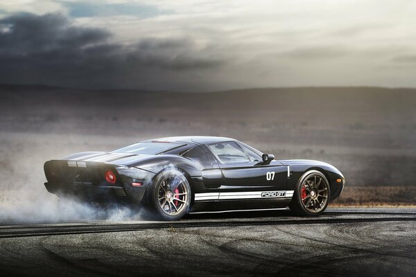 Professional photo of a car where there is complete harmony with nature