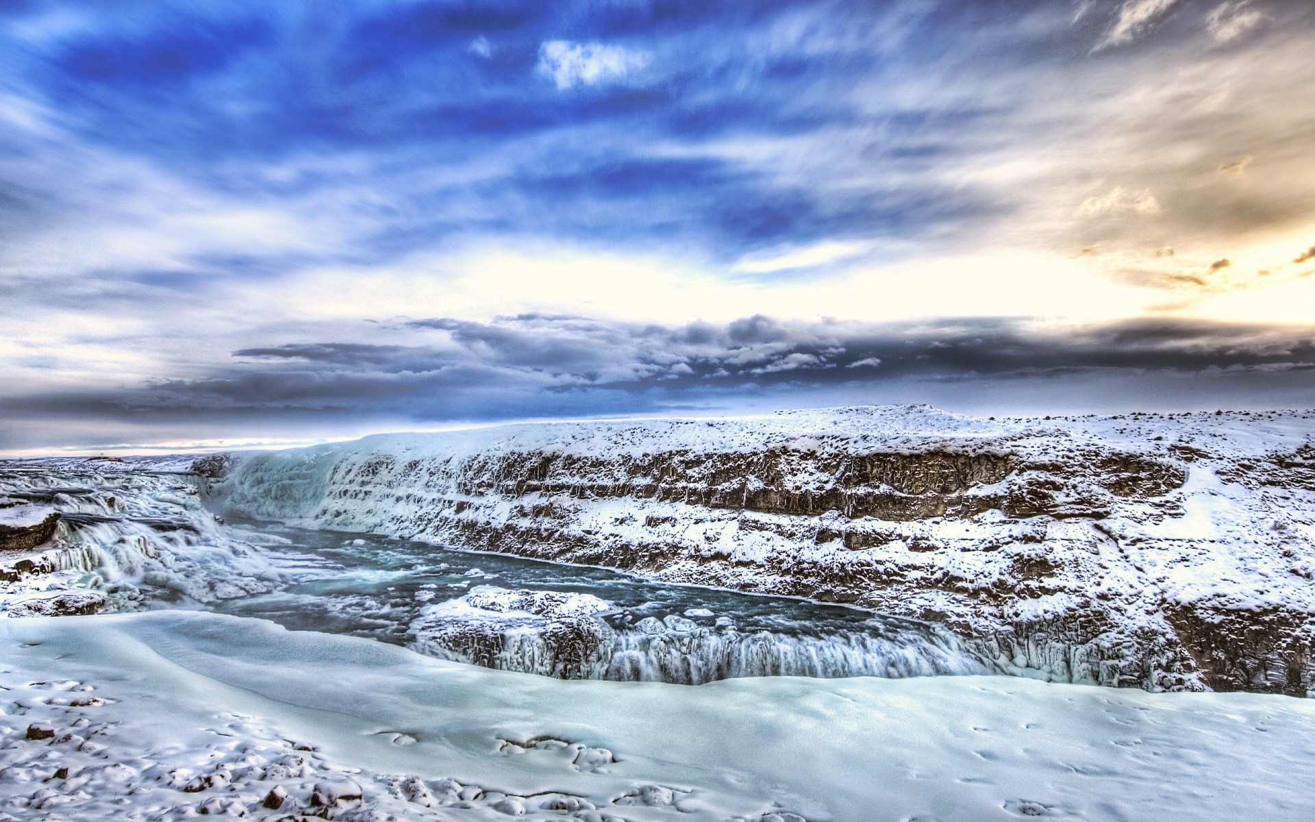 río hielo invierno hdr