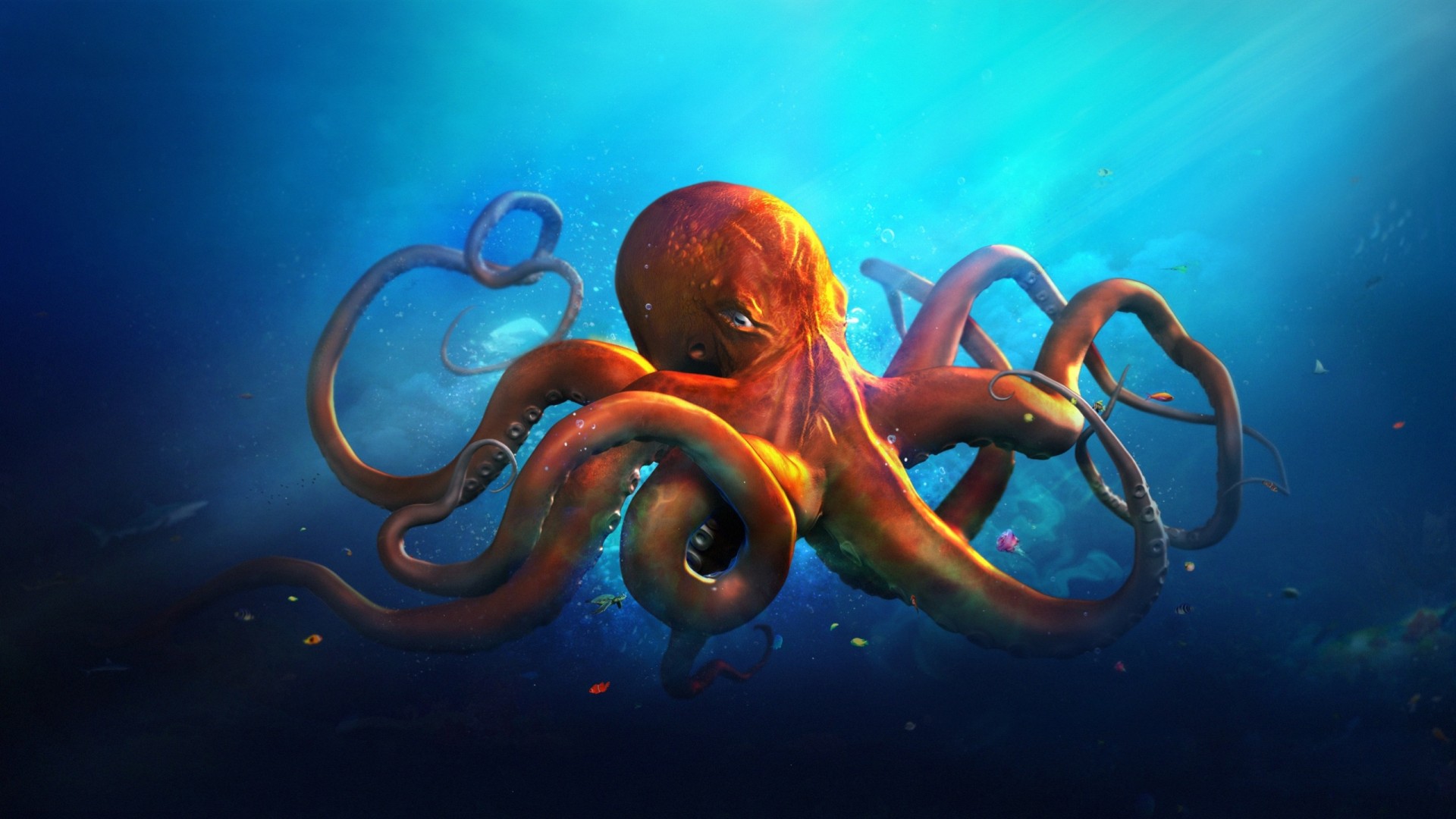 tatue of liberty art octopus picture