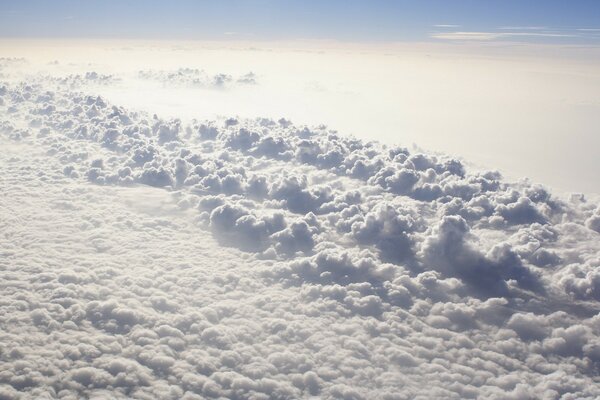 White clouds of a serene sky