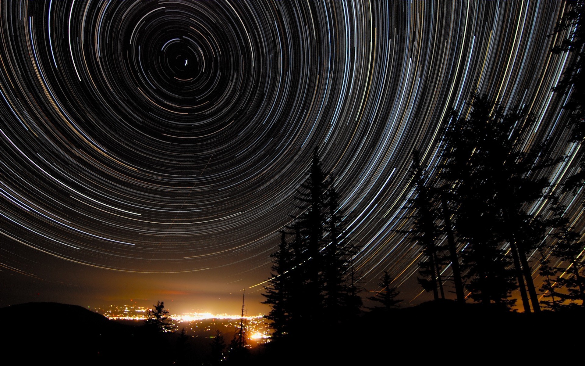 sentieri stelle città alberi notte stelle