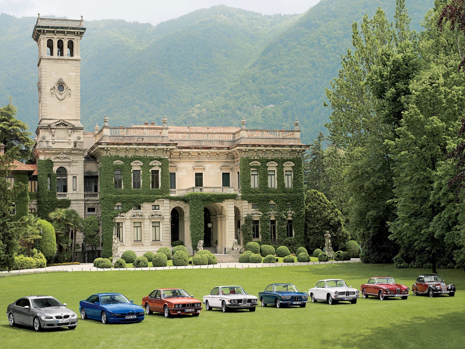 bmw haus bäume berge