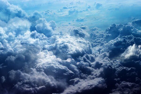 Clouds in a clear blue sky