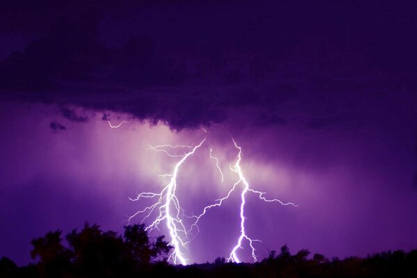 Photo lightning, thunderstorm at night