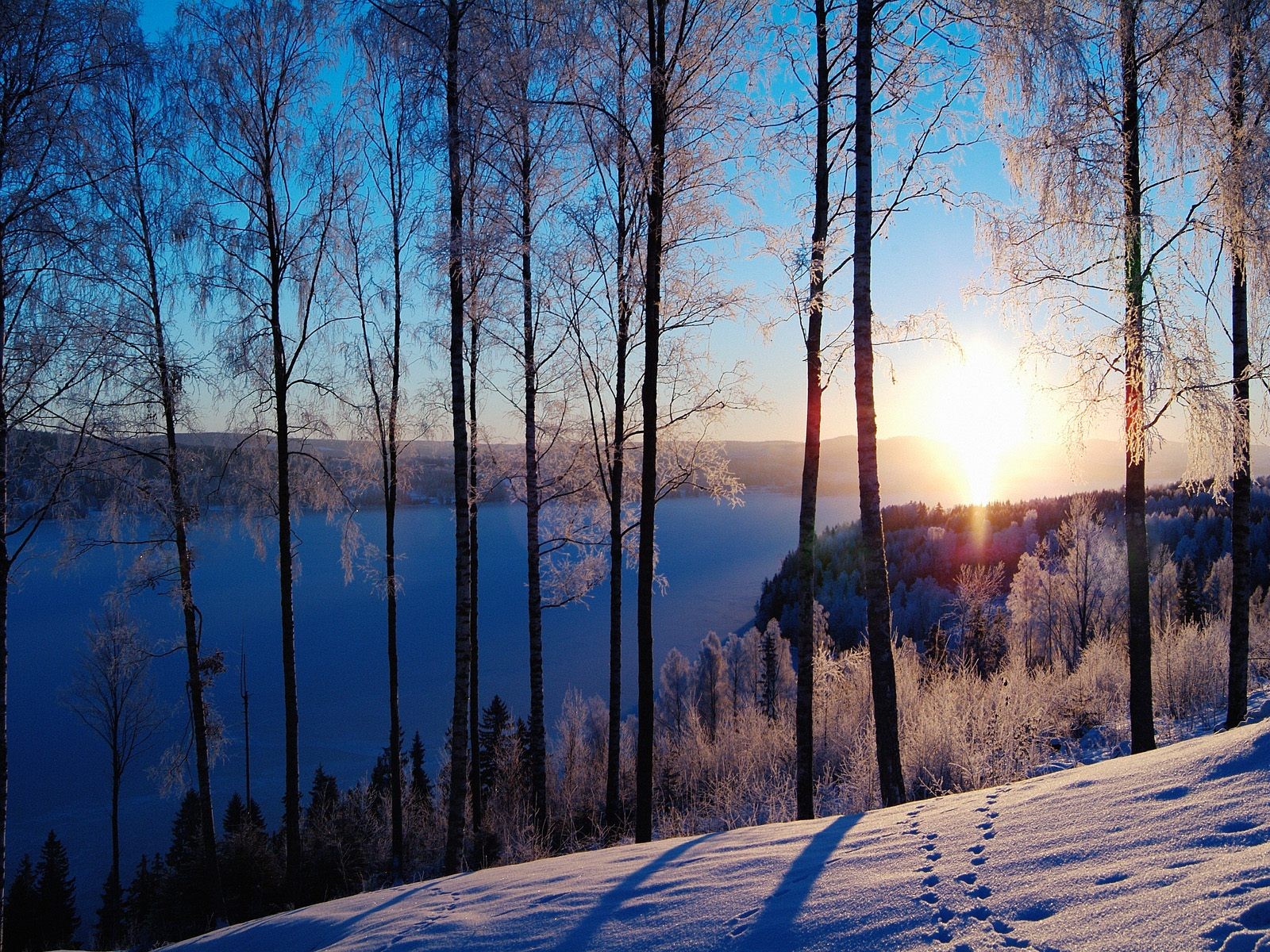 winter river snow