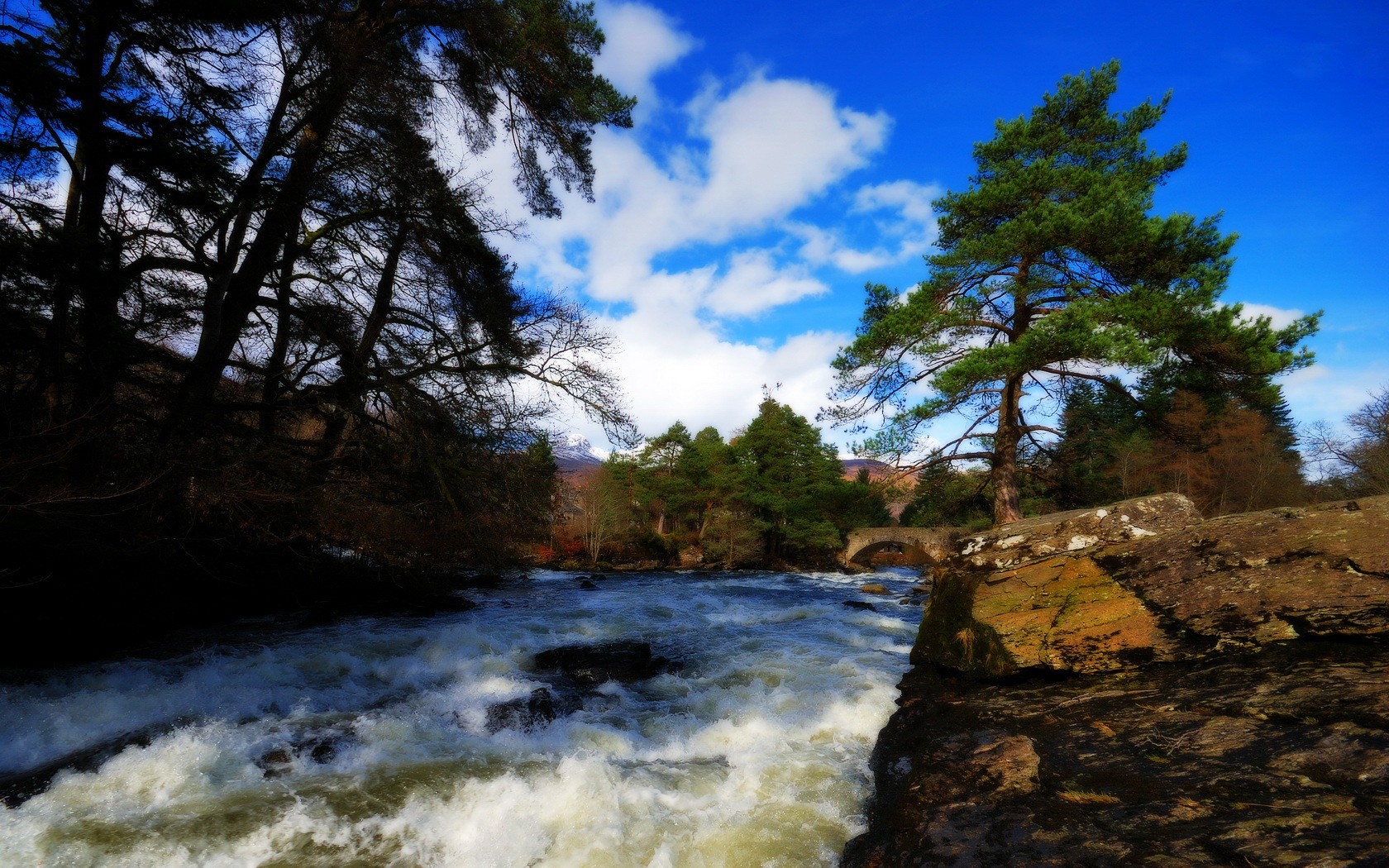 río montaña puente