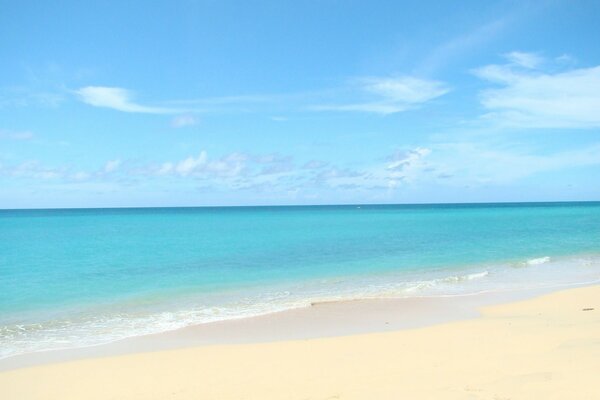 Ciel bleu et plage de sable