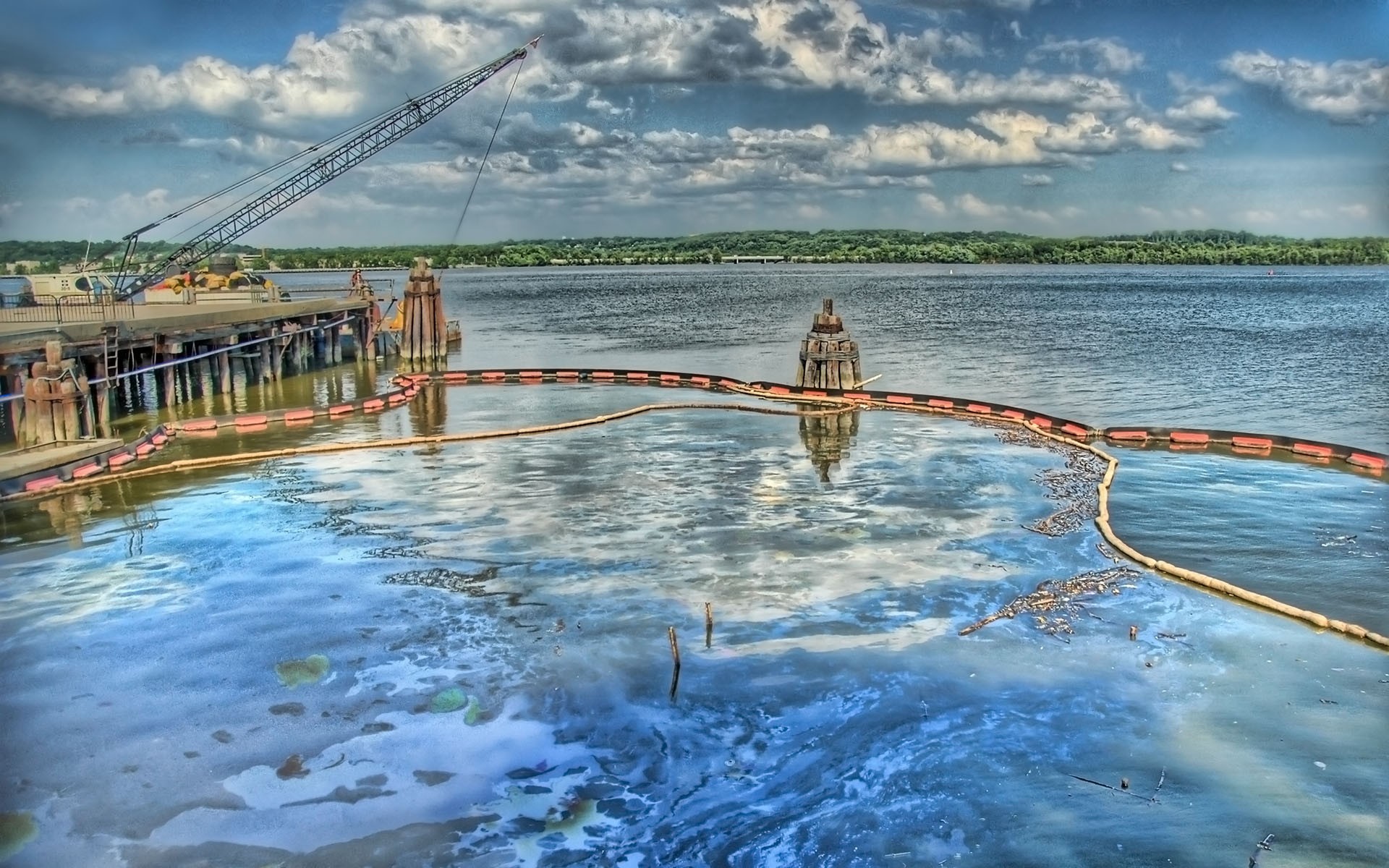 agua cielo muelle