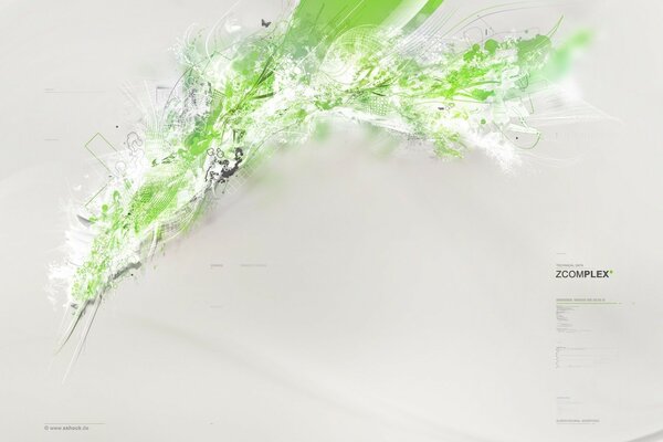 Beautiful green splashes on a gray background