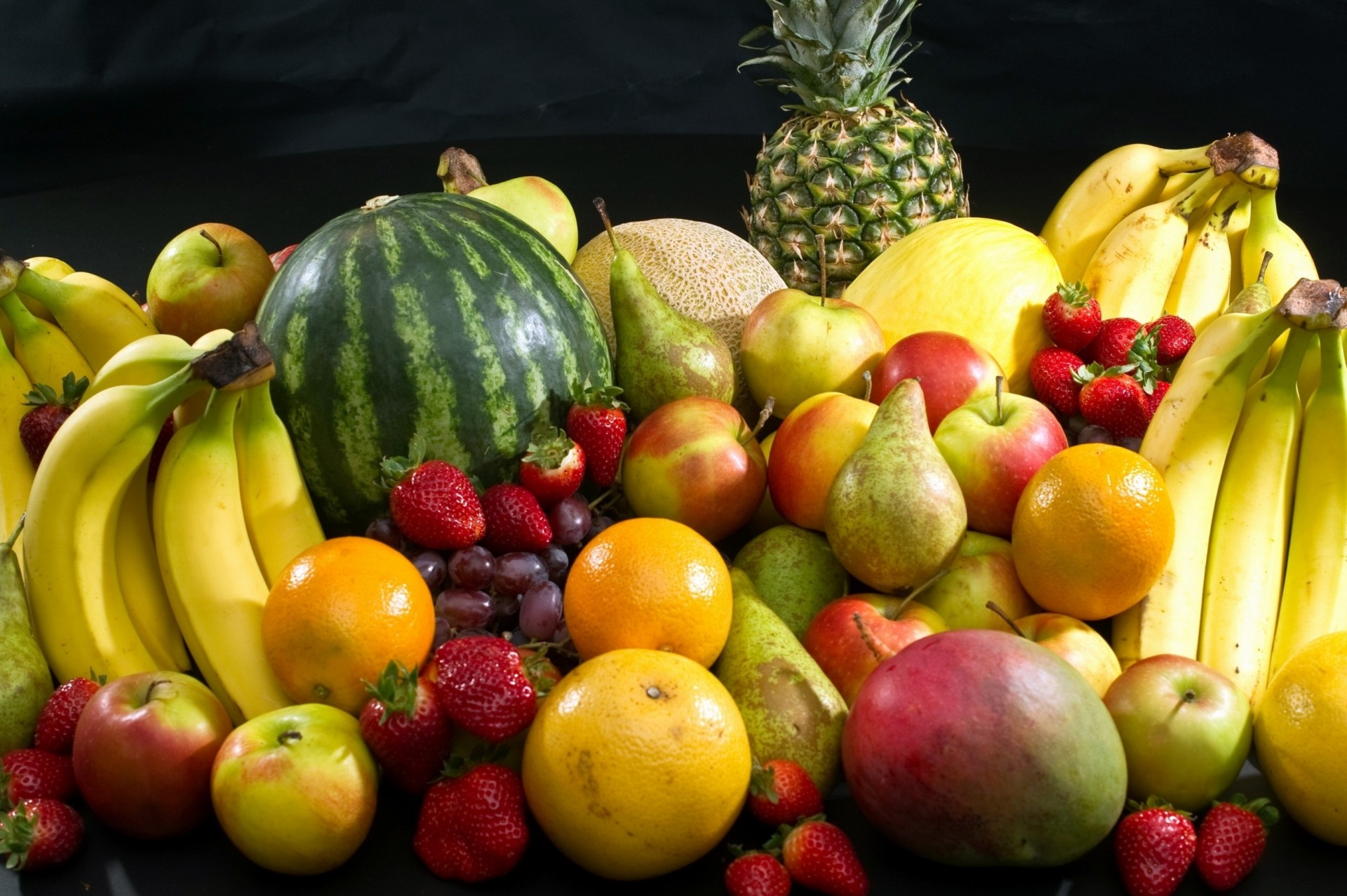 fruits watermelon pineapple apple