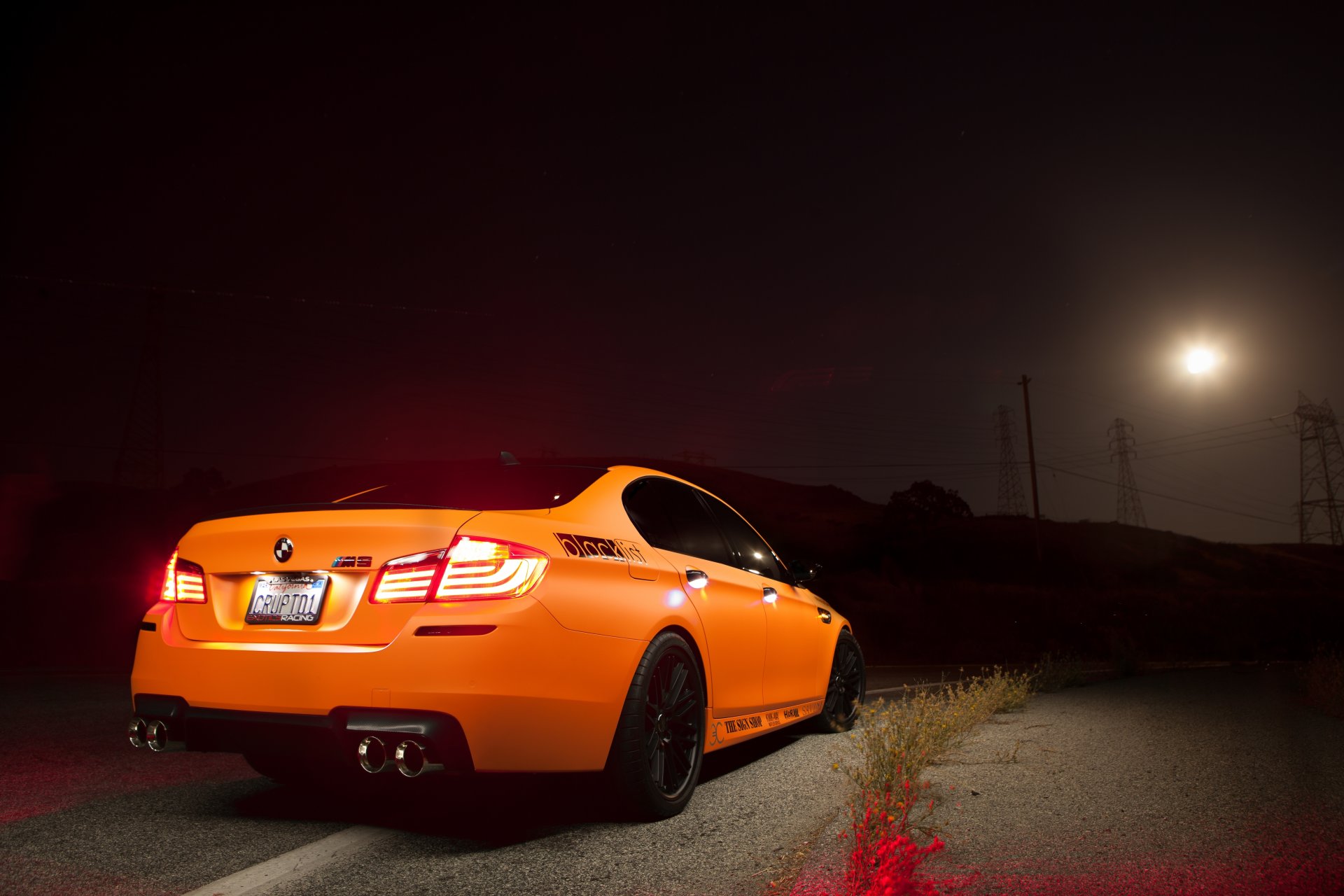 bmw m5 f10 naranja bmw trasero faros luz