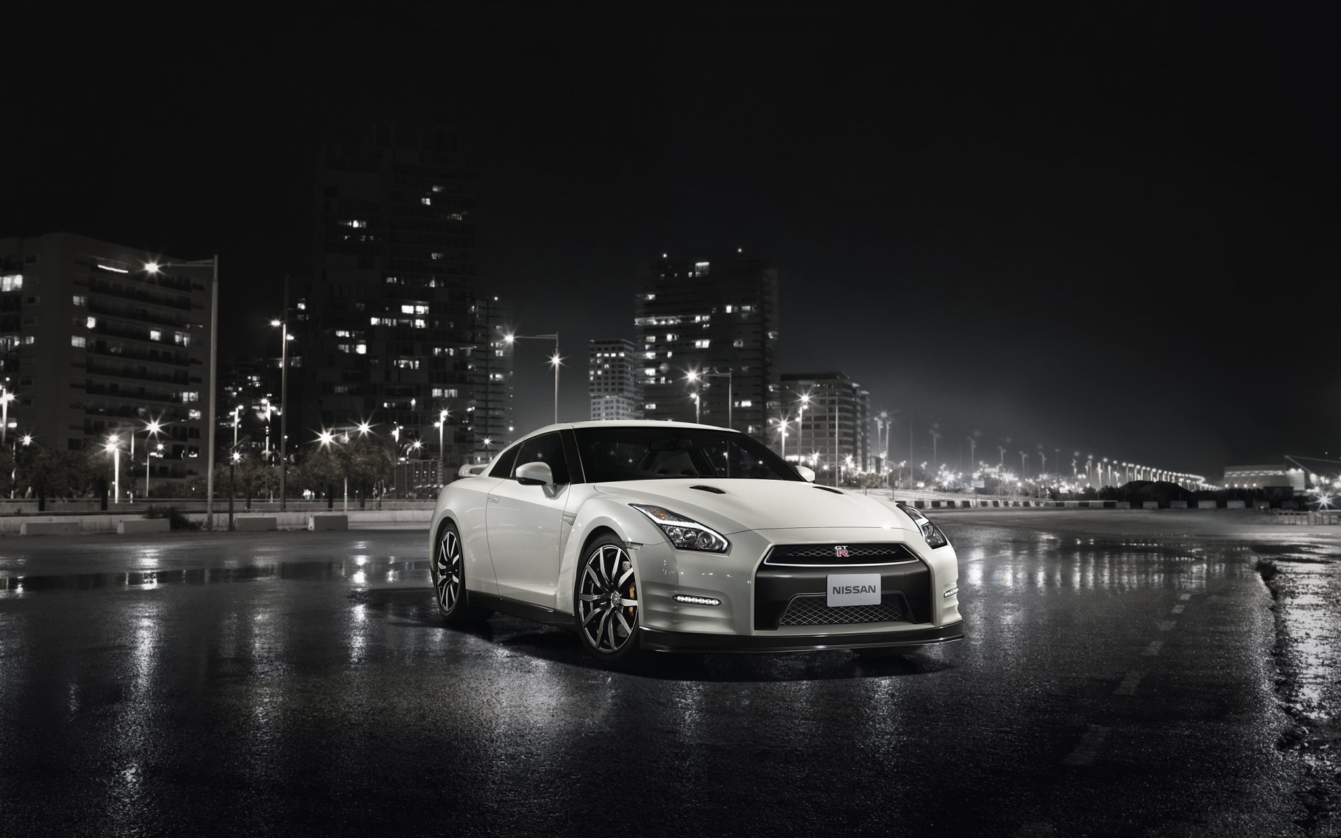 nissan gt-r r35 ночь город