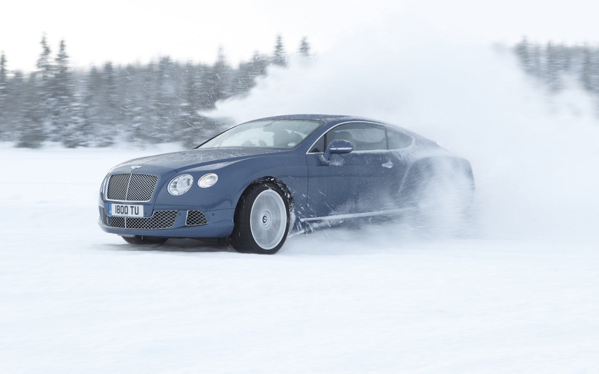 bentley continental gt bentley continental gt superdeportivo delantero nieve salpicaduras derrape drift