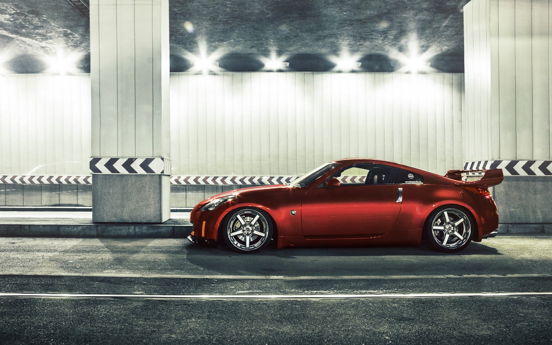 nissan 350z тюнинг автомобиль ниссан авто красные тоннель