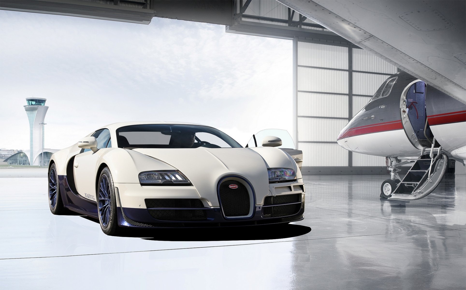 bugatti veyron super sport airplane garage hangar bugatti veyron super sport