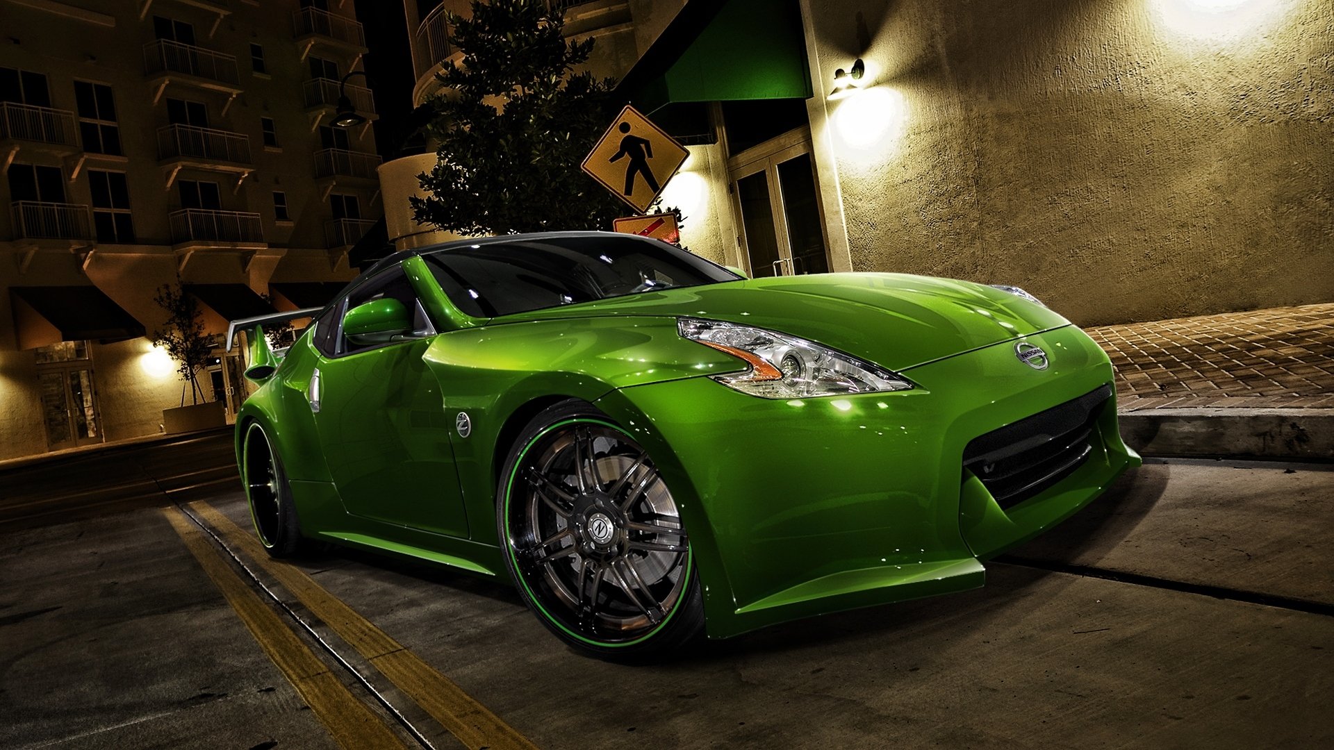 nissan 370z green car sports nissan auto car