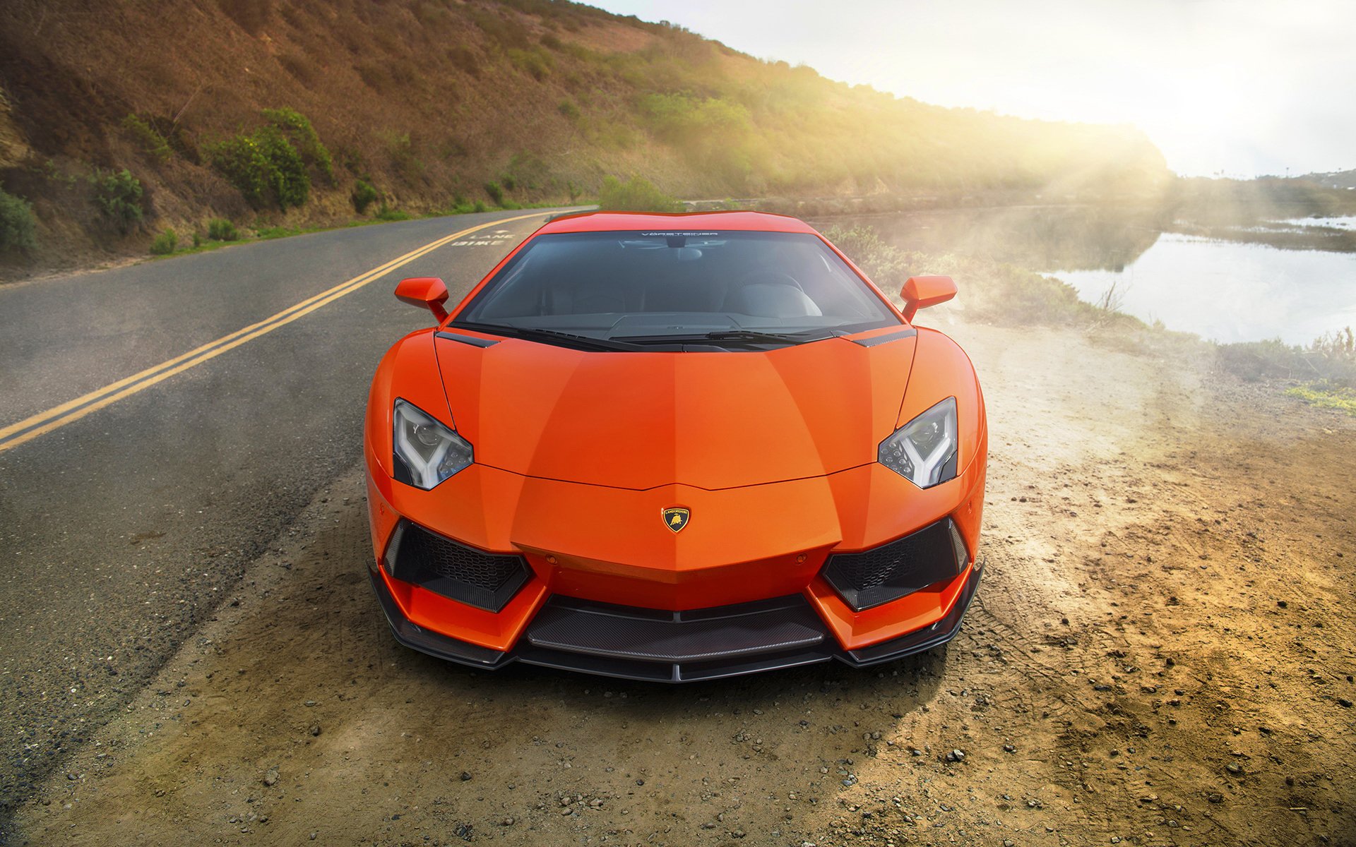 lamborghini aventador supercar orange