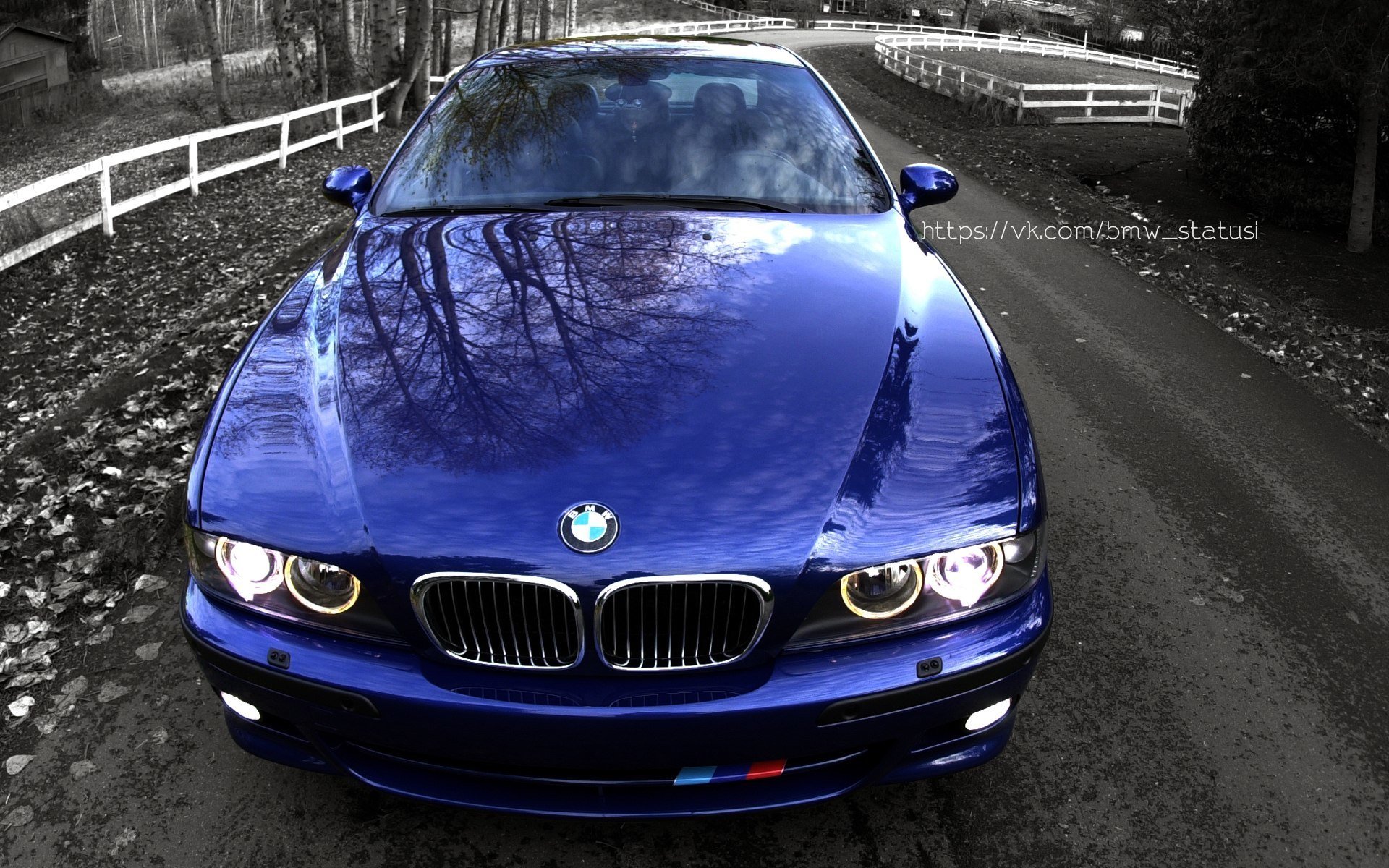 bmw e39 m5 berlina blu fari