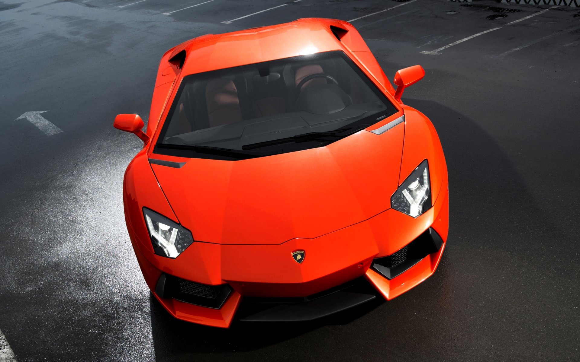 lamborghini aventador lp700-4 naranja coche deportivo capucha venenoso