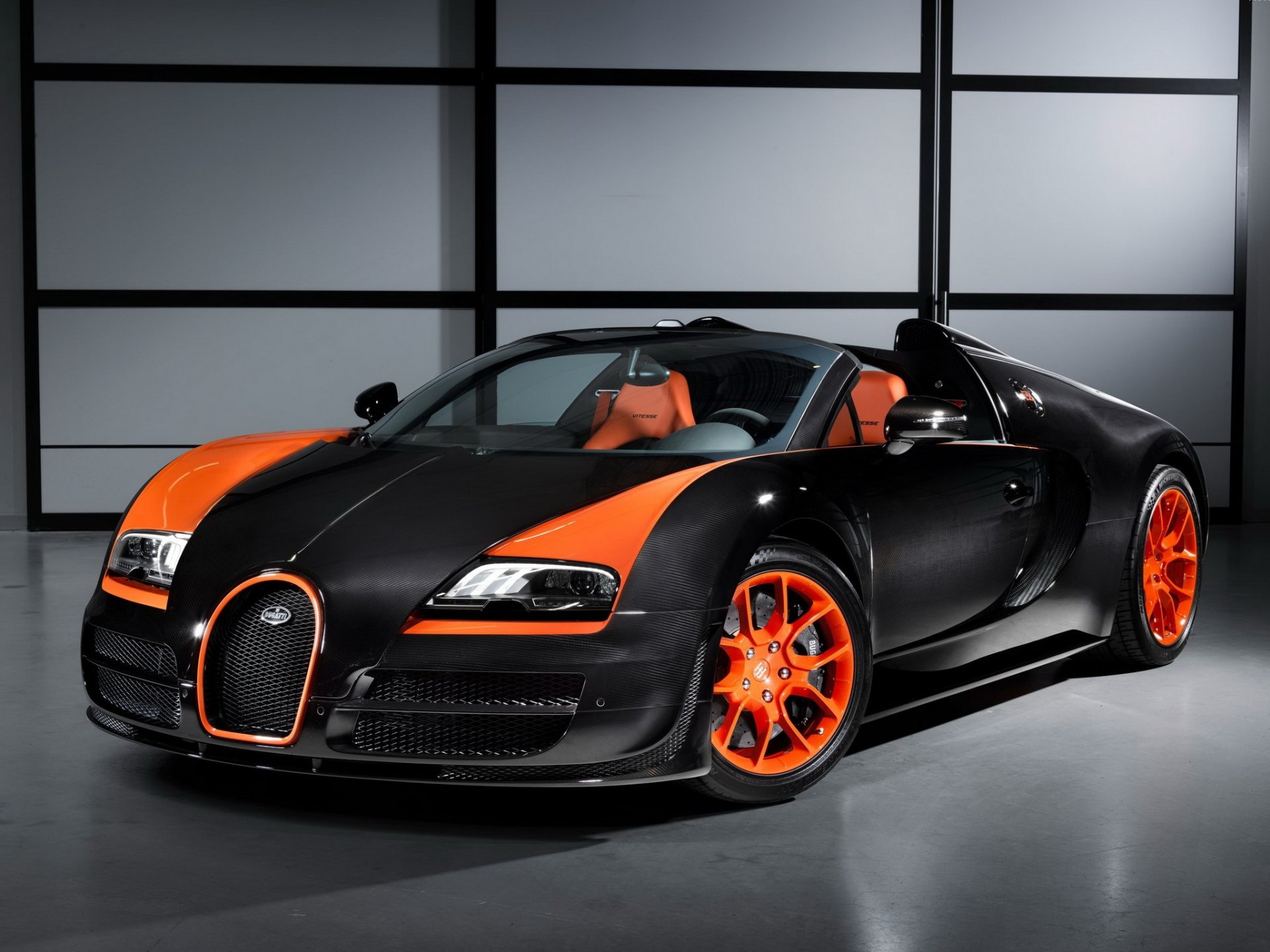 bugatti veyron grand sport roadster vitesse wrc edition przód supersamochód ściany