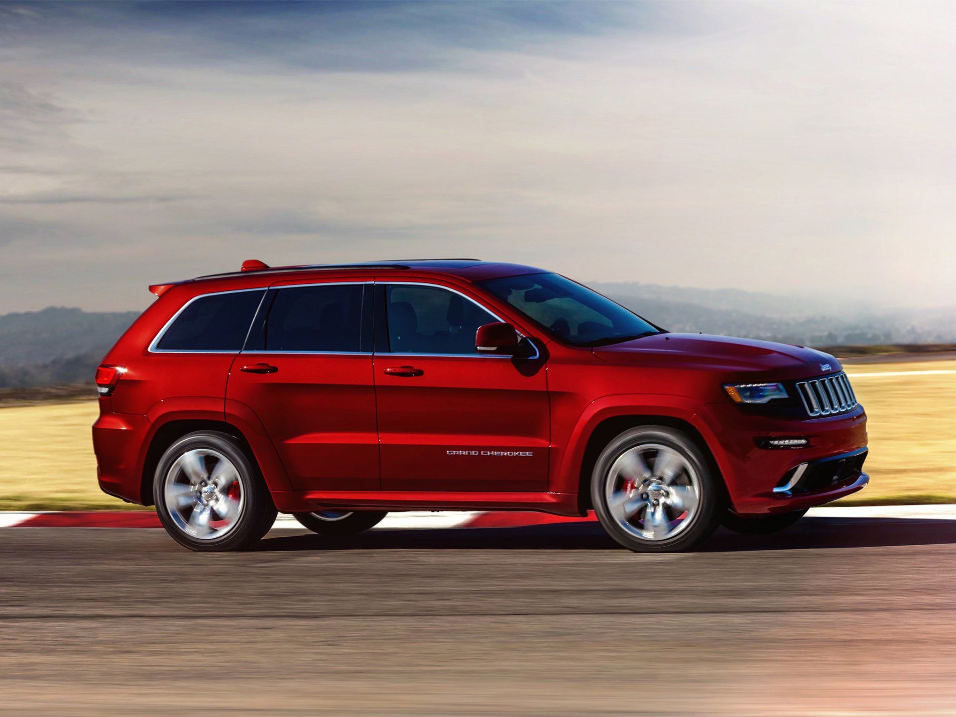 jeep grand cherokee srt speed car red red