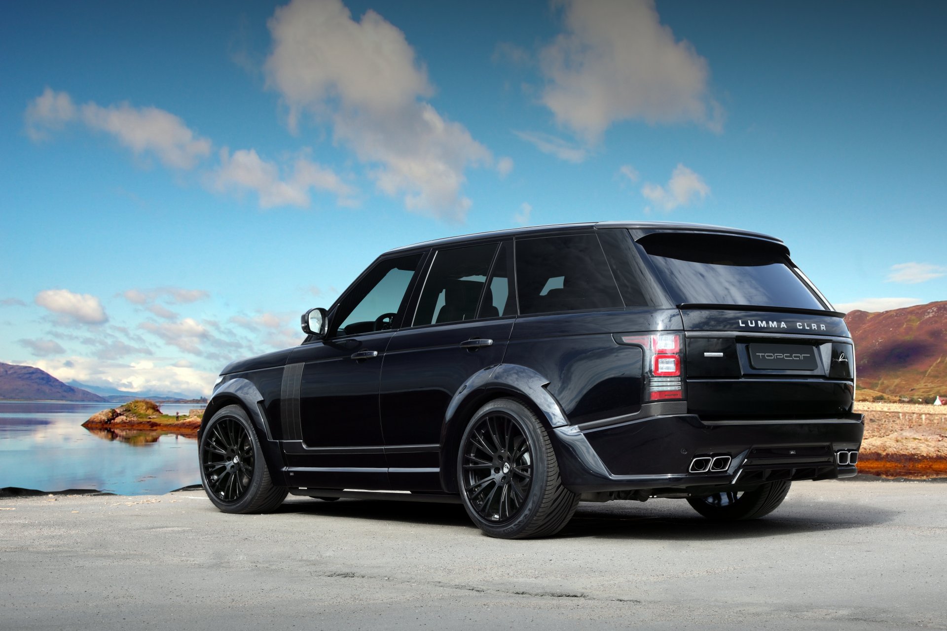 lumma design land rover range rover noir tuning ciel retour