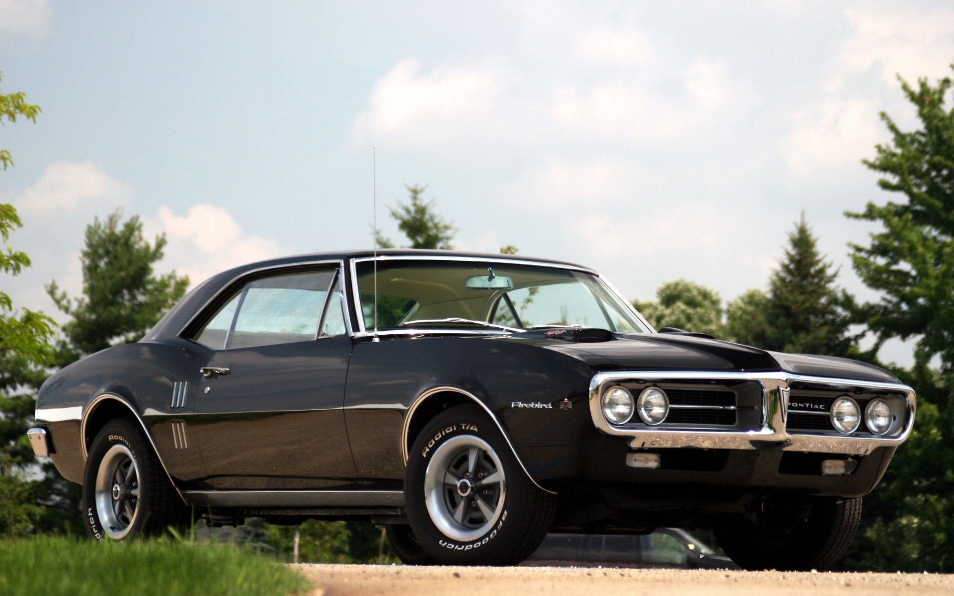 pontiac firebird 1967 pontiac firebed coupé delantero coche del músculo coche del músculo cielo fondo