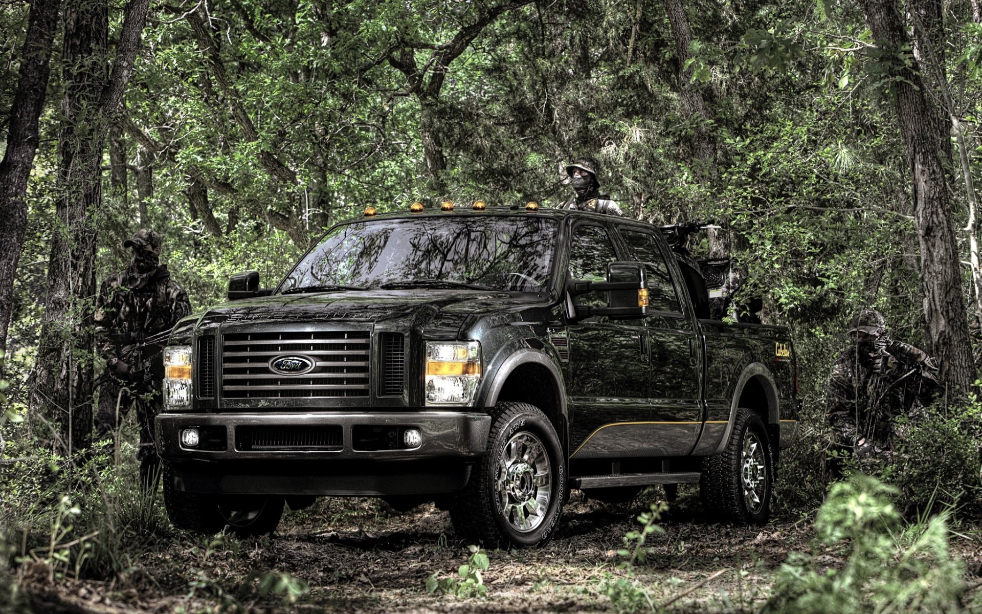 ford f-350 super duty cabelas fx4 edition f-350 super duty pick-up jeep suv anteriore persone camouflage foresta sfondo