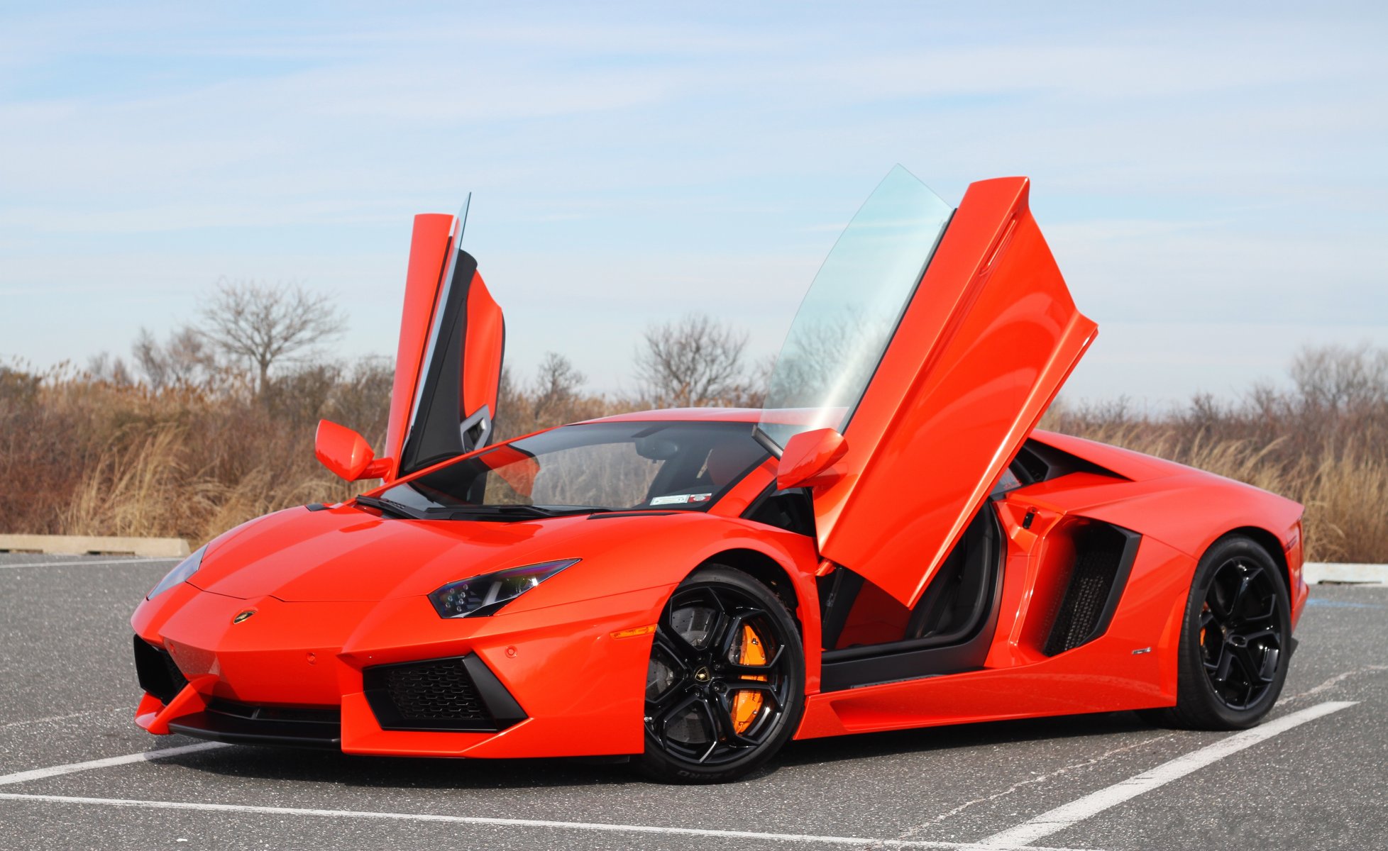 lamborghini aventador lp700-4 orange lamborghini aventador side view black wheel