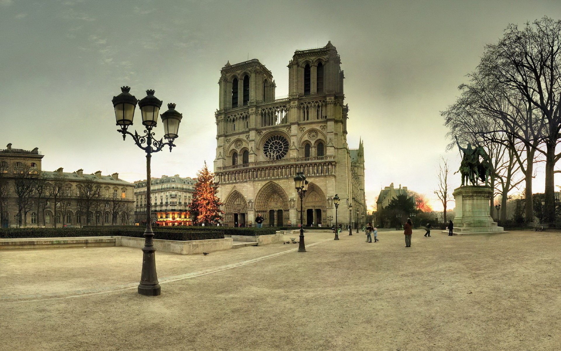 parís catedral de notre dame invierno francia